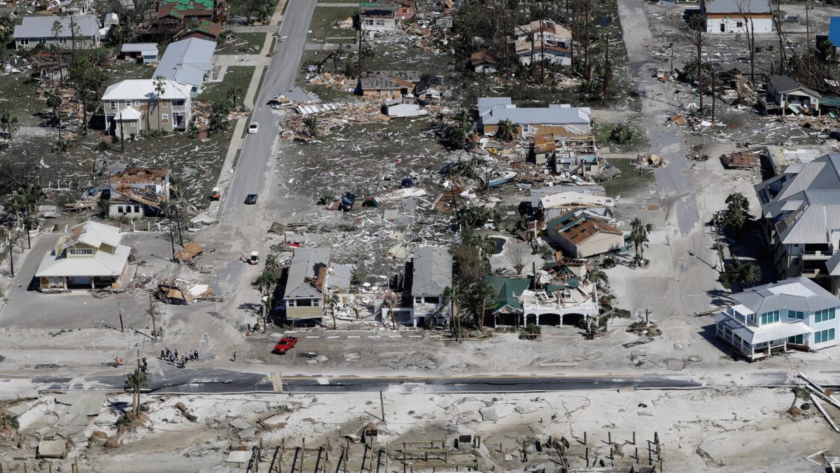 Homes destroyed Hurricane Michael aerial