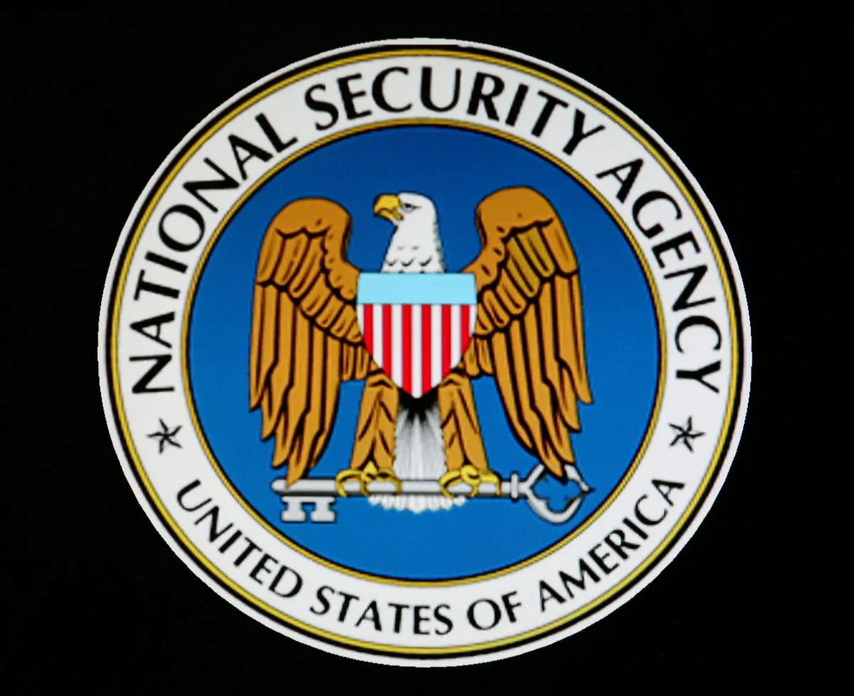 The logo of the U.S. National Security Agency is seen during a visit by U.S. President George W. Bush to the agency's installation in Fort Meade, Maryland, on Jan. 25, 2006. (Reuters/File Photo)