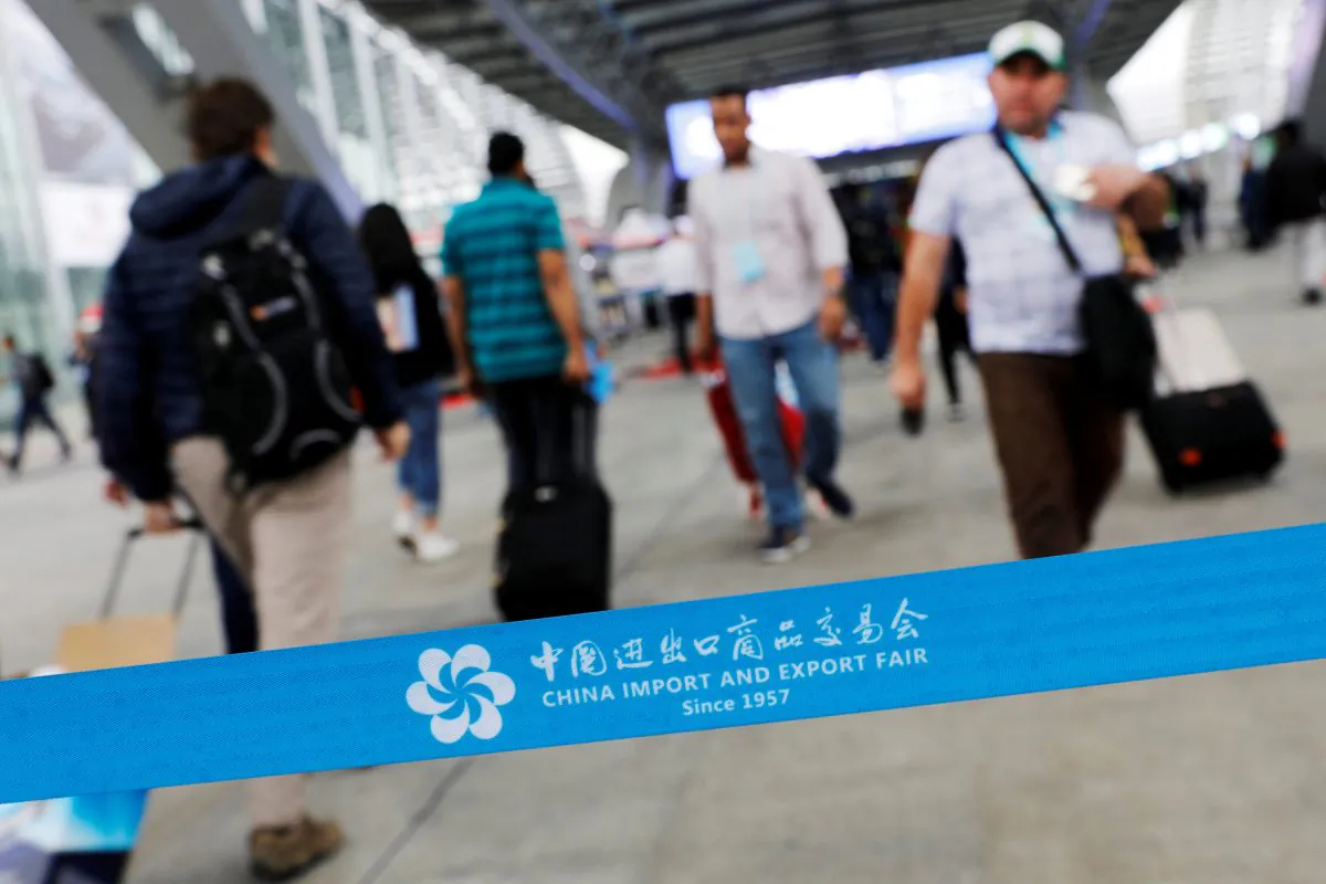 Visitors attend the China Import and Export Fair, also known as Canton Fair, in the southern city of Guangzhou, China on April 16, 2018. (Tyrone Siu/Reuters)