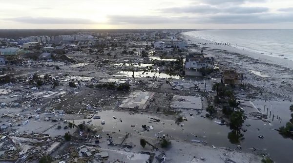 rows houses smashed pieces hurricane