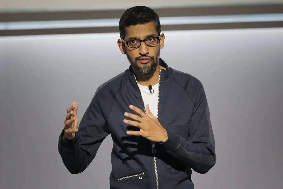 Sundar Pichai, chief executive officer of Google Inc., at the SFJAZZ Center in San Francisco, Calif., on Oct. 4, 2017. (Elijah Nouvelage/AFP/Getty Images)