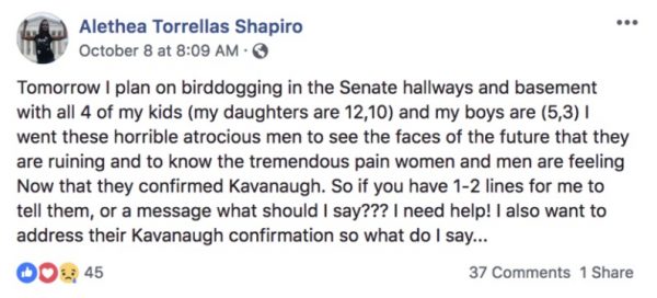 post by protester