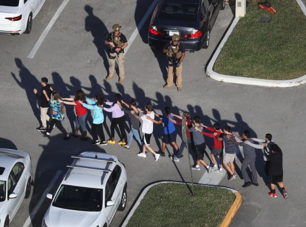 Parkland Stoneman Douglas shooting students single file