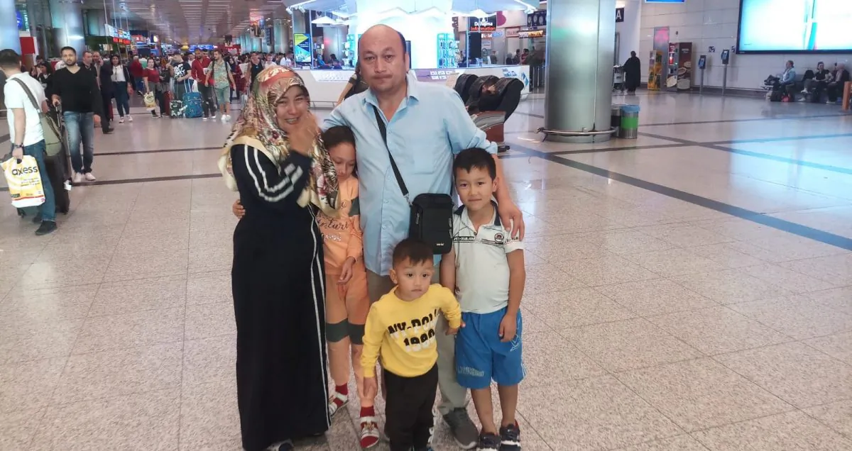 Xinjiang-born Omir Bekli, 42, reunited with his family after almost eight months detention in Xinjiang, China. (Supplied)