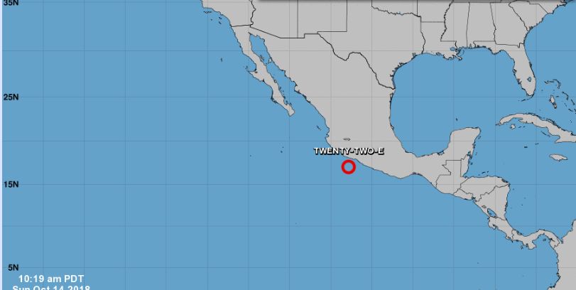 tropical depression near mexico