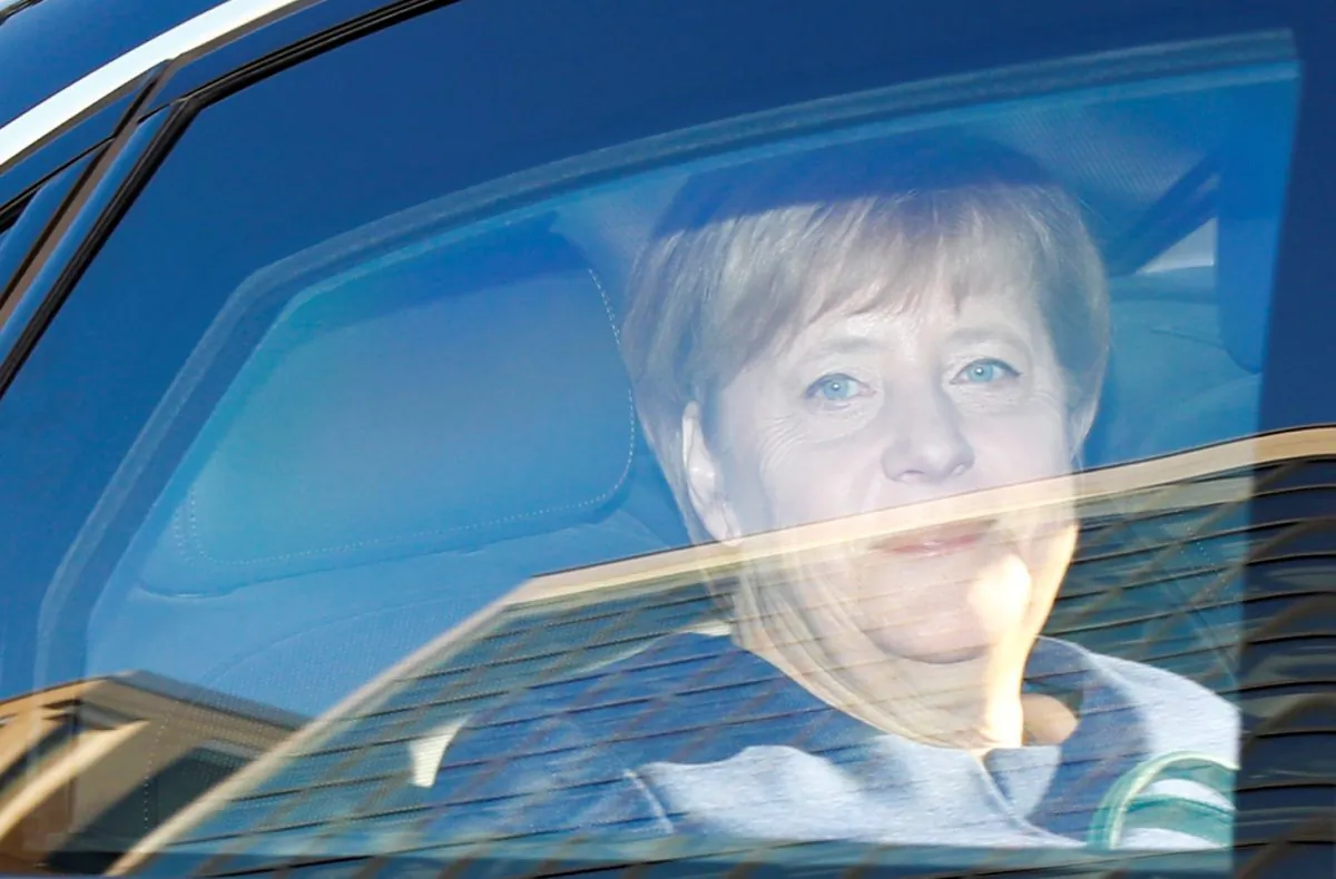 Christian Democratic Union party leader and German Chancellor Angela Merkel arrives at the CDU party headquarters in Berlin, Germany, on Oct. 15, 2018. (Fabrizio Bensch/Reuters)