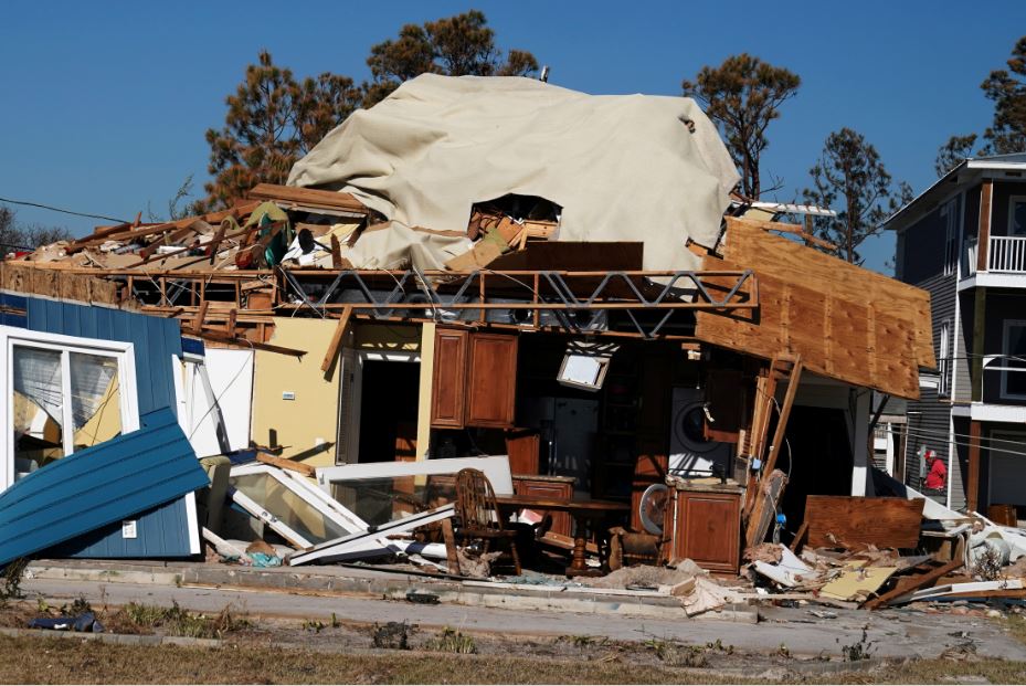 Home ruined by Hurricane Michael