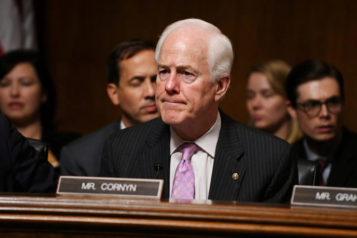 Sen. John Cornyn (R-Texas) during a Senate Judiciary Committee meeting in Washington, on Sept. 28, 2018. (Mary F. Calvert/Reuters)
