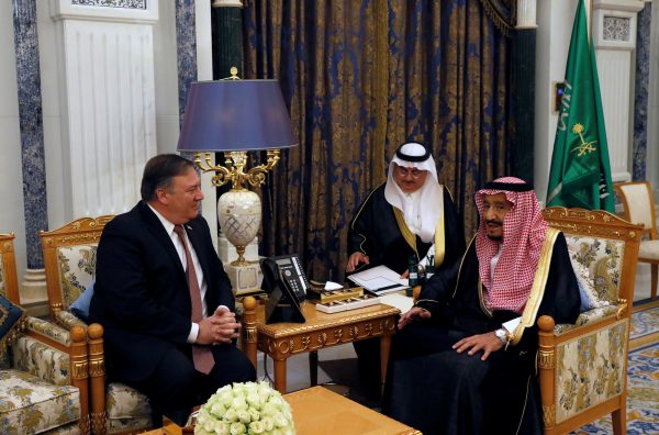 Saudi Arabia's King Salman bin Abdulaziz Al Saud meets with U.S. Secretary of State Mike Pompeo
