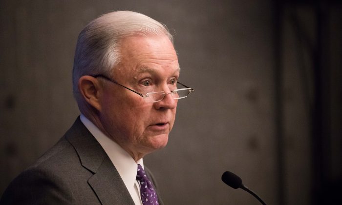 Attorney General Jeff Sessions in Washington on May 3, 2018. (Samira Bouaou/The Epoch Times)
