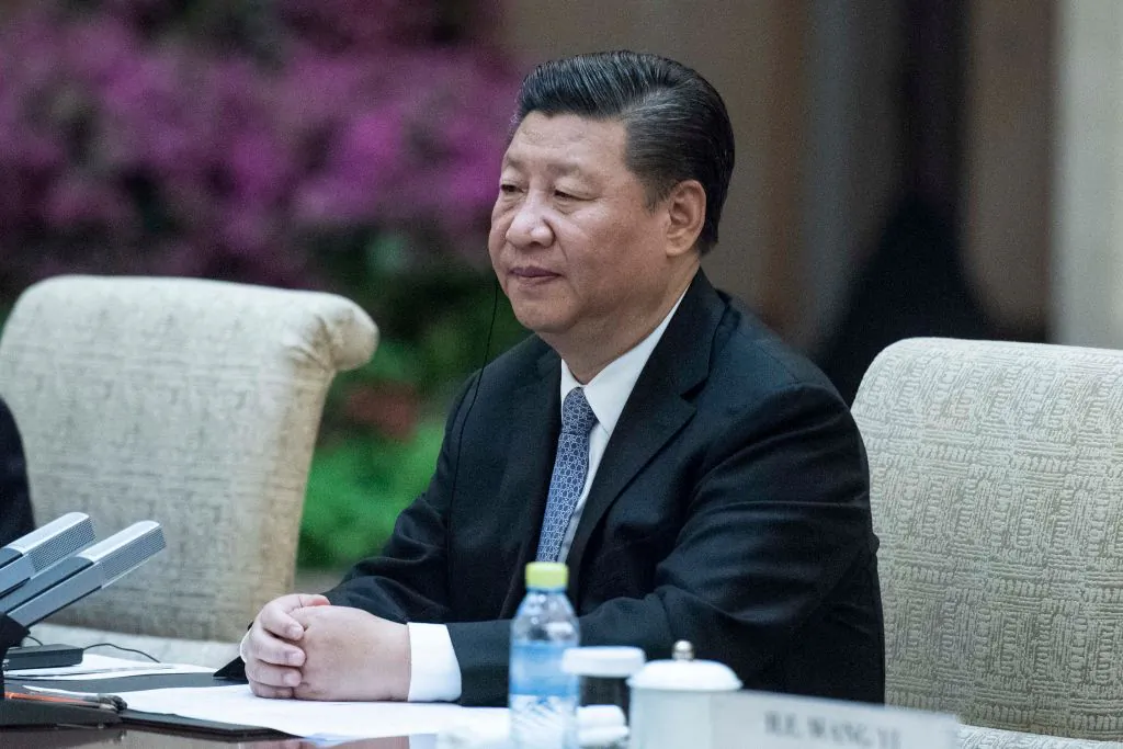 Chinese leader Xi during a meeting at the Diaoyutai State Guesthouse in Beijing, on June 21, 2018. (Fred Dufour-Pool/Getty Images)