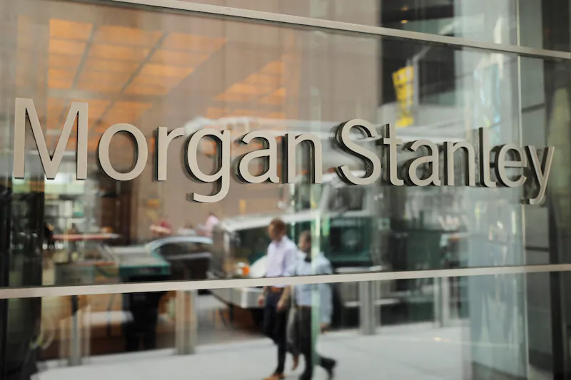 A sign is displayed on the Morgan Stanley building in New York, July 16, 2018. (Reuters/Lucas Jackson)