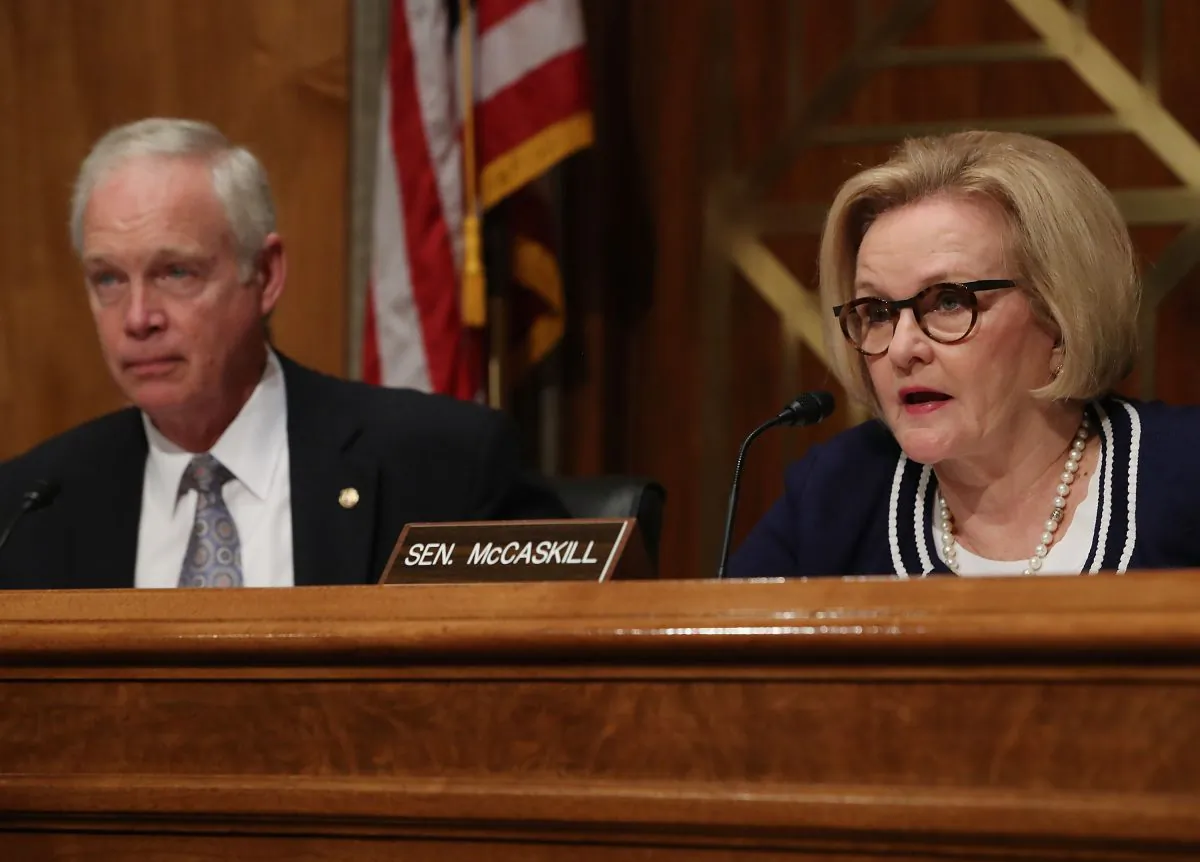 Sen. Claire McCaskill speaks during a Senate Homeland Security and Governmental Affairs Committee hearing on Capitol Hill on Oct. 10, 2018. (Mark Wilson/Getty Images)