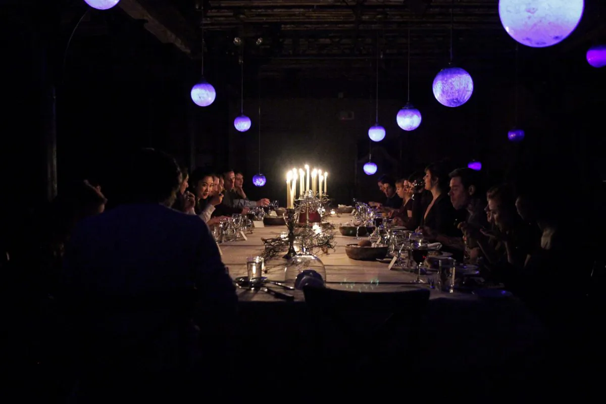During “At The Illusionist’s Table,” the audience are dinner guests. (Giafrese/The McKittrick Hotel)