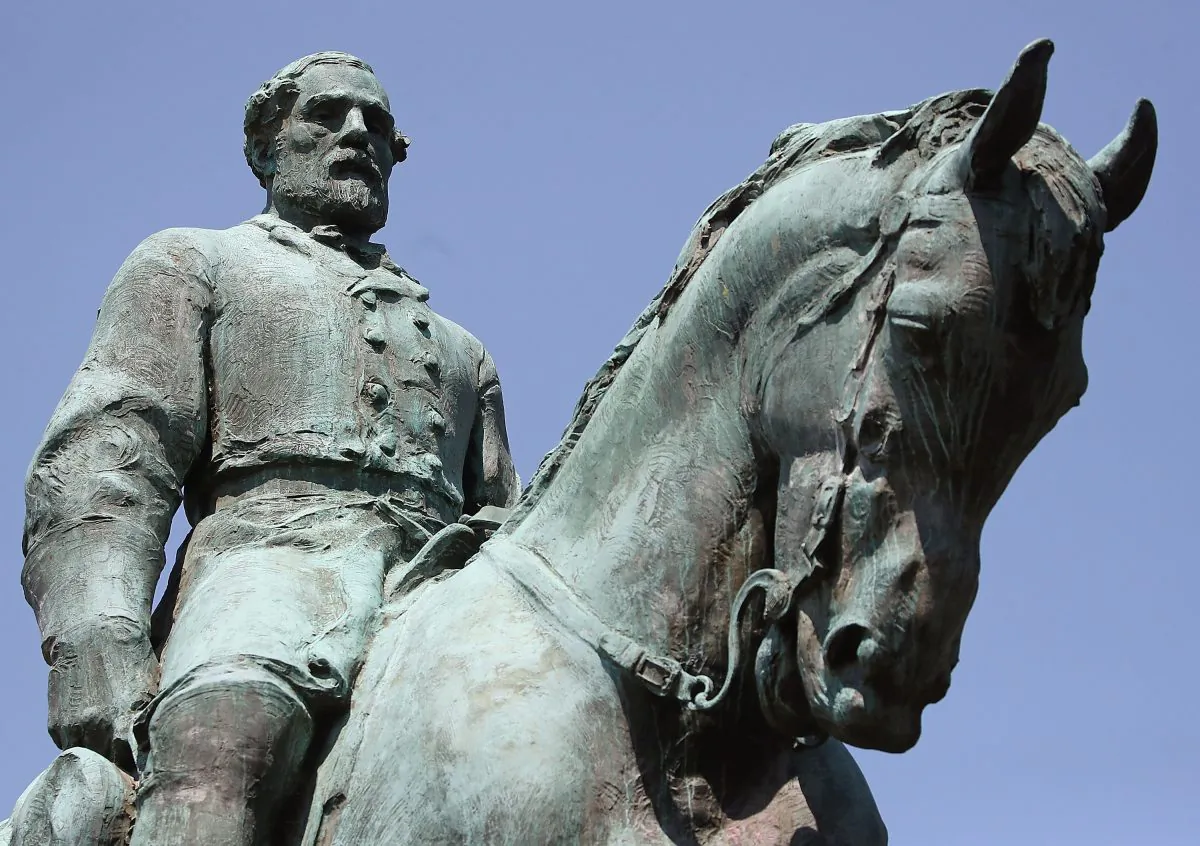 The statue of Confederate Gen. Robert E. Lee stands in the center of a park in Charlottesville, Va., in a file photo. (Mark Wilson/Getty Images)