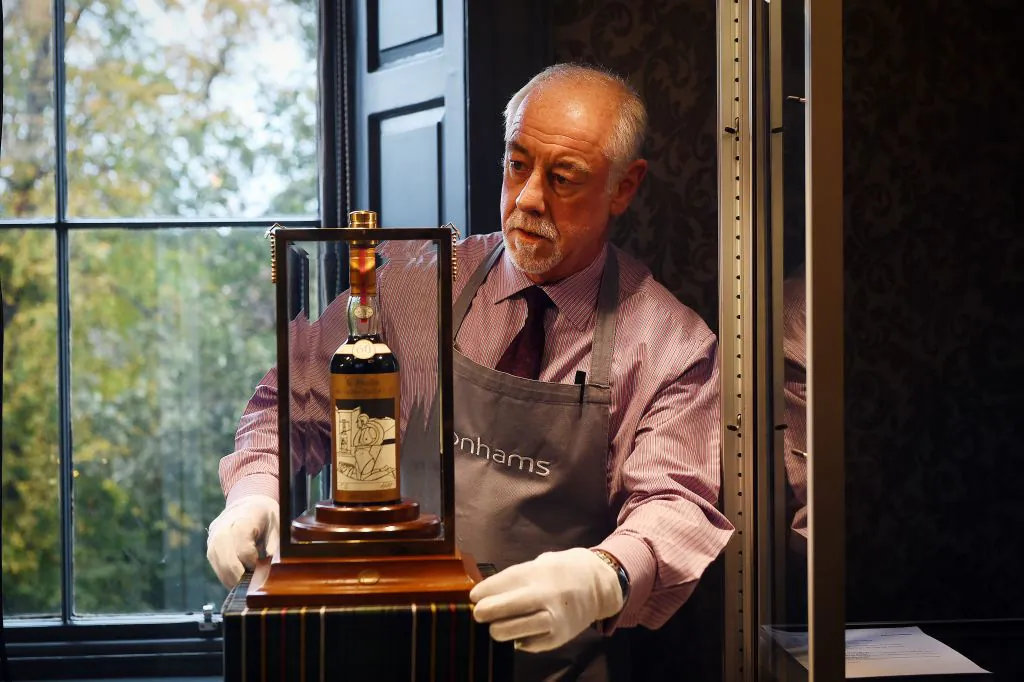 The Macallan Valerio Adami 1926, on show during its auction in Edinburgh. (Andy Buchanan/AFP/Getty Images)