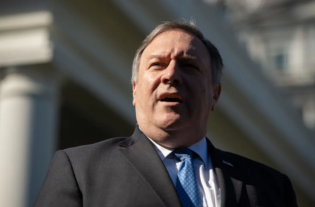 Secretary of State Mike Pompeo speaks to the press about his trip to Saudi Arabia after meeting with US President Donald Trump in the West Wing of the White House in Washington on Oct. 18, 2018. (SAUL LOEB/AFP/Getty Images)