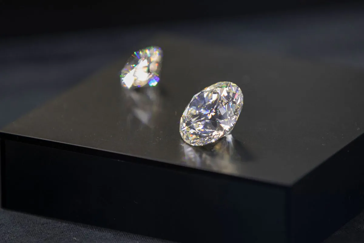 Diamonds are displayed during the International Diamond Week (IDW) in the Israeli city of Ramat Gan, east of Tel Aviv, on Feb. 14, 2017. (Jack Guez/AFP/Getty Images)