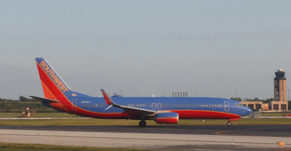 A Southwest Airlines jet lands at Philadelphia International Airport on June 1, 2018. (Daniel Slim/AFP/Getty Images)