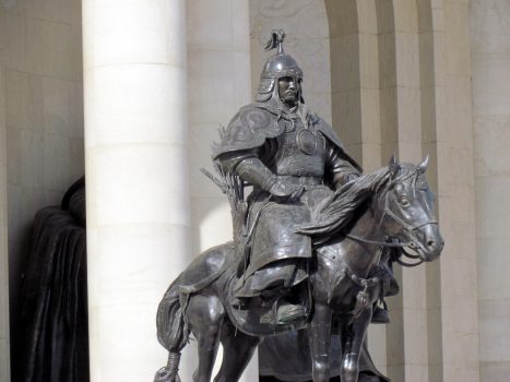 A statue of Genghis Khan
