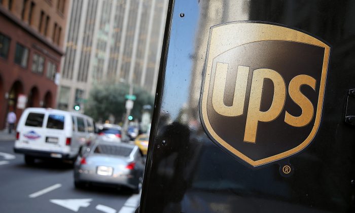 A United Parcel Service logo is displayed connected  a transportation  motortruck  successful  San Francisco, Calif., connected  Oct. 24, 2014. (Justin Sullivan/Getty Images)