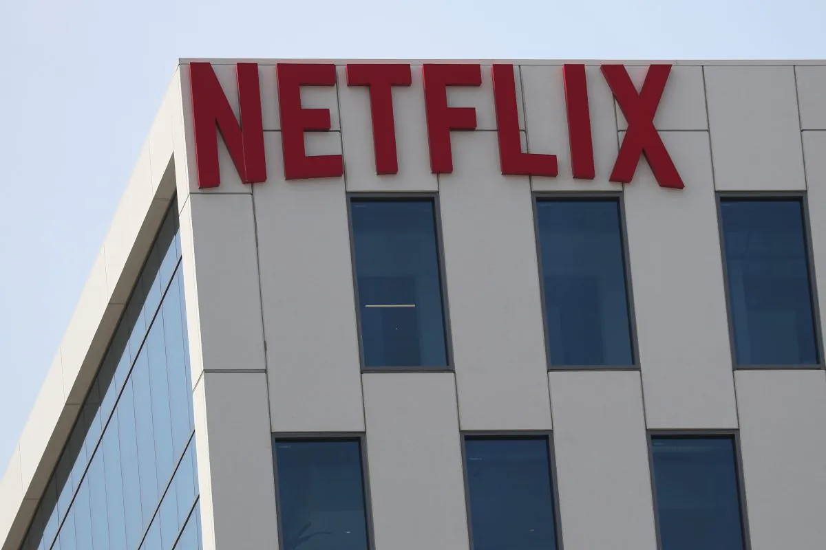 The Netflix logo is seen on their office in Hollywood, Los Angeles on July 16, 2018. (Lucy Nicholson/Reuters)