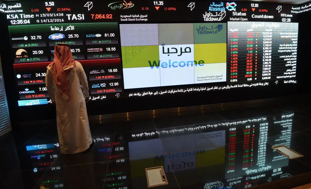 A Saudi investor monitors the stock exchange at the Saudi Stock Exchange, or Tadawul, on Dec. 14, 2016 in the capital Riyadh. (Fayez Nureldine/AFP/Getty Images)