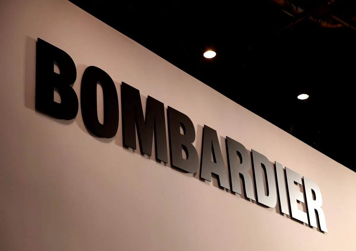A Bombardier logo is pictured during the European Business Aviation Convention & Exhibition (EBACE) at Geneva Airport, Switzerland May 28, 2018. (Reuters/Denis Balibouse)