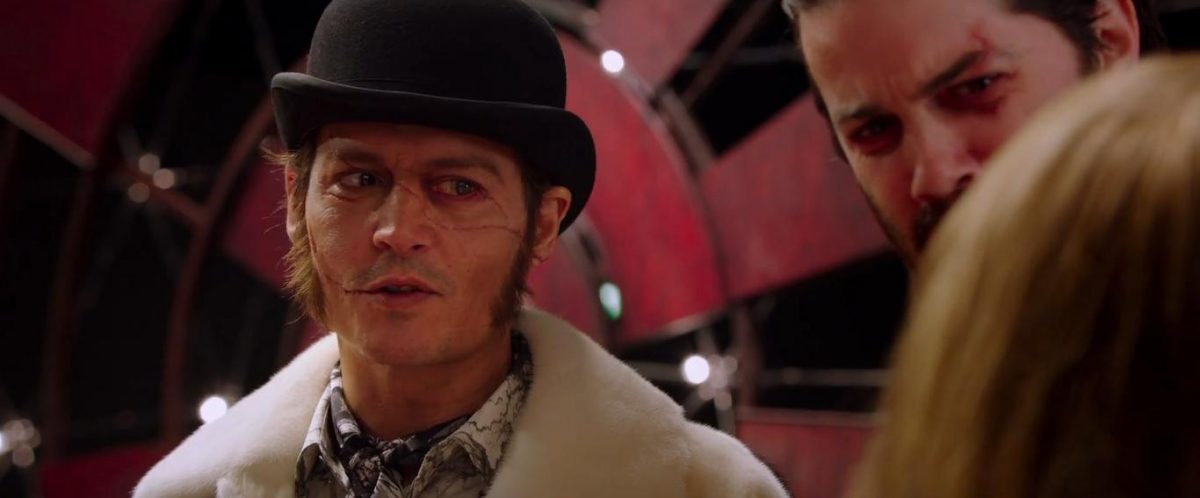 Johnny Depp with bowler hat and scars