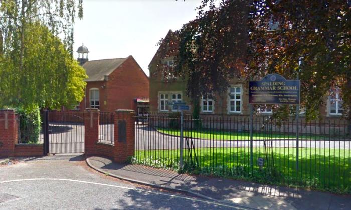 Spalding Grammar School as seen on Google Maps. A teen was suspended for creatively protesting a school's ban on large bags, after he used a microwave to carry his books to school. (Screenshot/Google Maps)