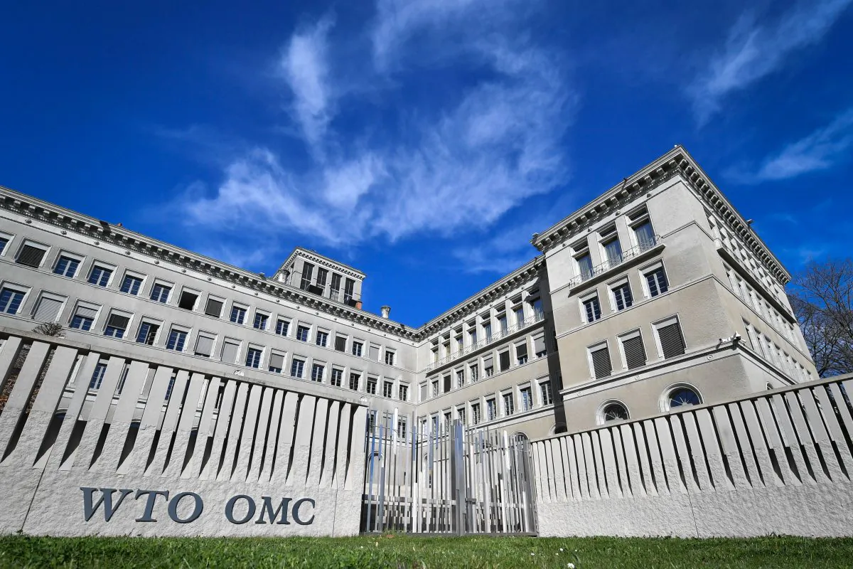 The World Trade Organization (WTO) headquarters are seen in Geneva on April 12, 2018.  (Fabrice Coffrini/ AFP/Getty Images)        