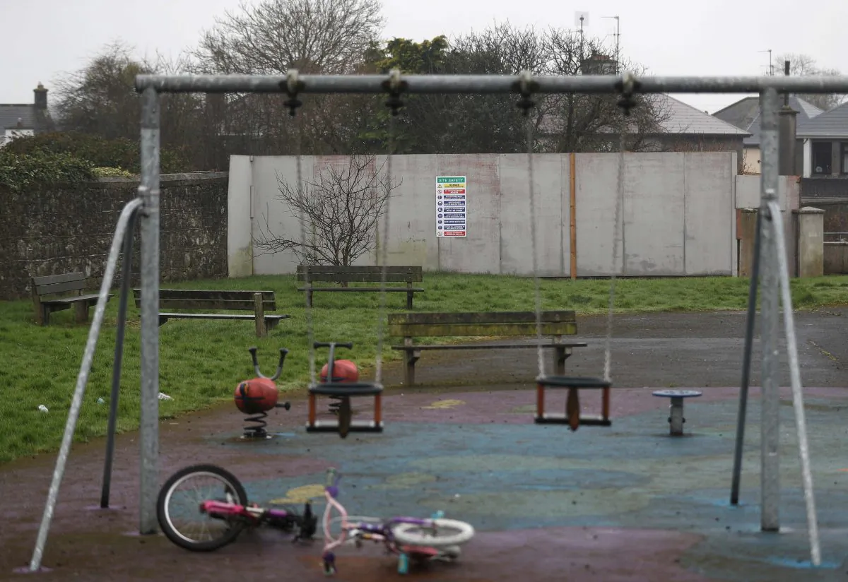 A children's playground now occupies part of the site of the former mother-and-baby home run by the Bon Secours nuns in Tuam, western Ireland, on March 7, 2017. (Reuters/Peter Nicholls