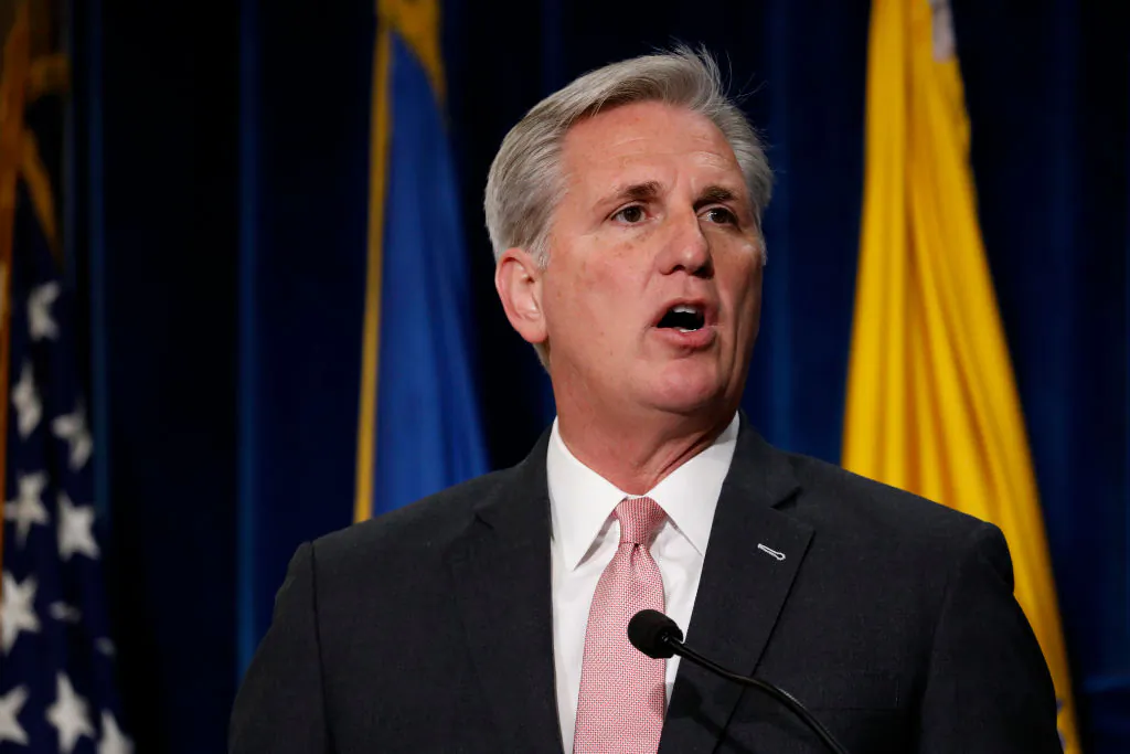 House Majority Leader Kevin McCarthy speaks at a news conference in Washington, on Jan. 18, 2018. (Aaron P. Bernstein/Getty Images)