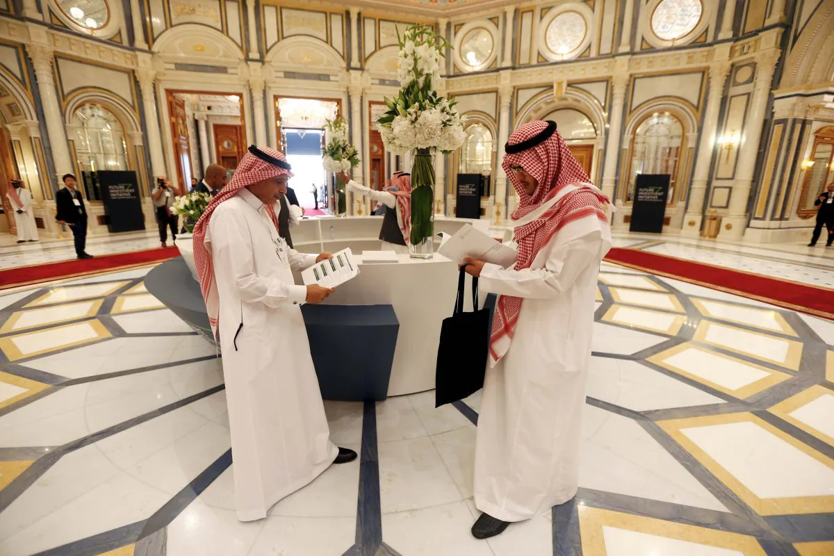 Participants attend the investment conference in Riyadh, Saudi Arabia, on Oct. 23, 2018. (Reuters/Faisal Al Nasser)