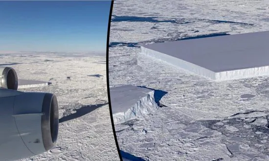 Perfectly Rectangular Iceberg Captured by NASA Cameras