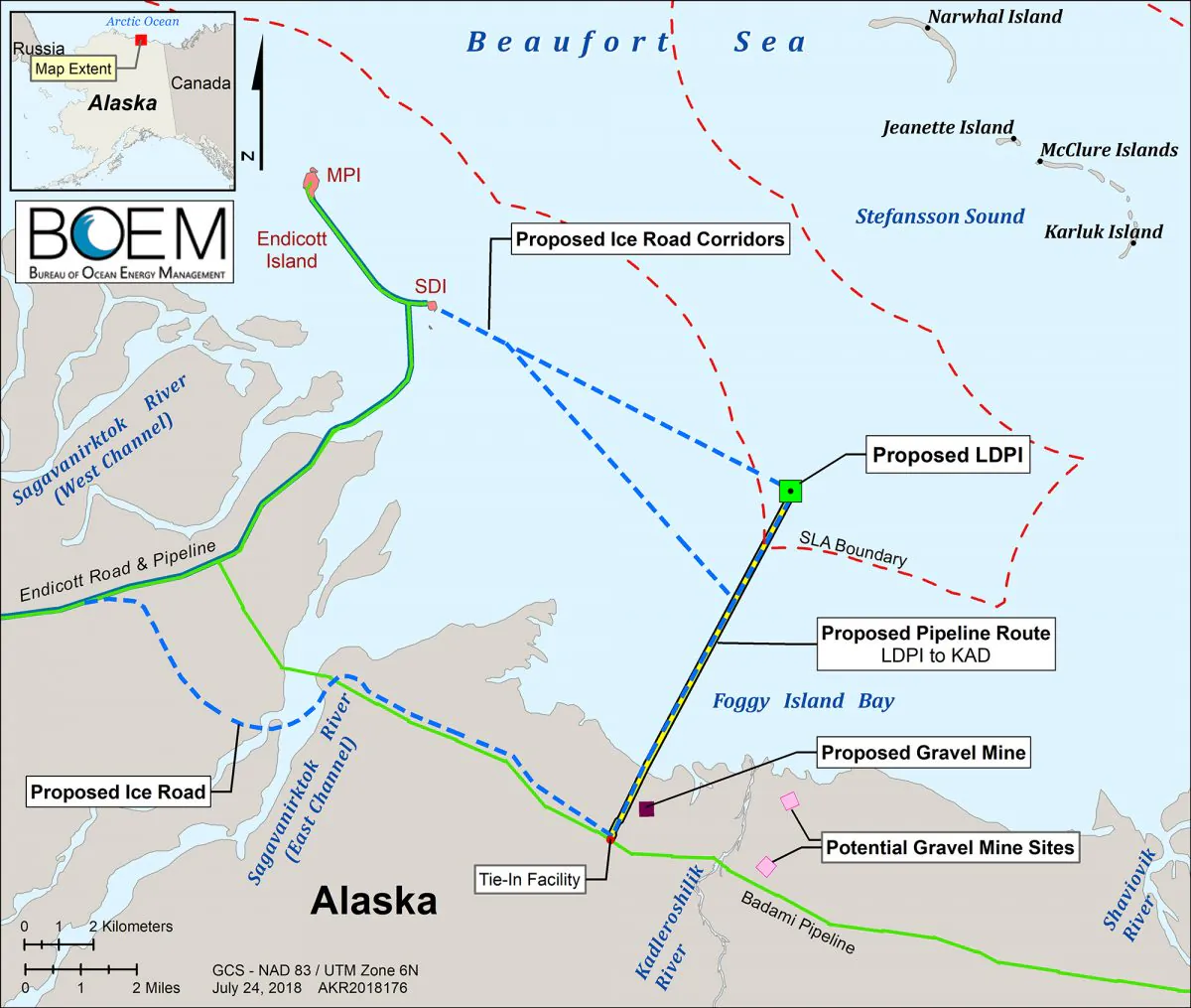 A map showing the planned Liberty Project, conditionally approved by the Interior Department on Oct. 24, 2018. (Bureau of Ocean Energy Management)