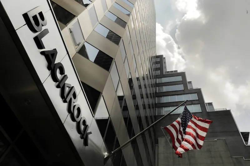 A sign for BlackRock Inc. on its building in New York, on July 16, 2018. (Reuters/Lucas Jackson)