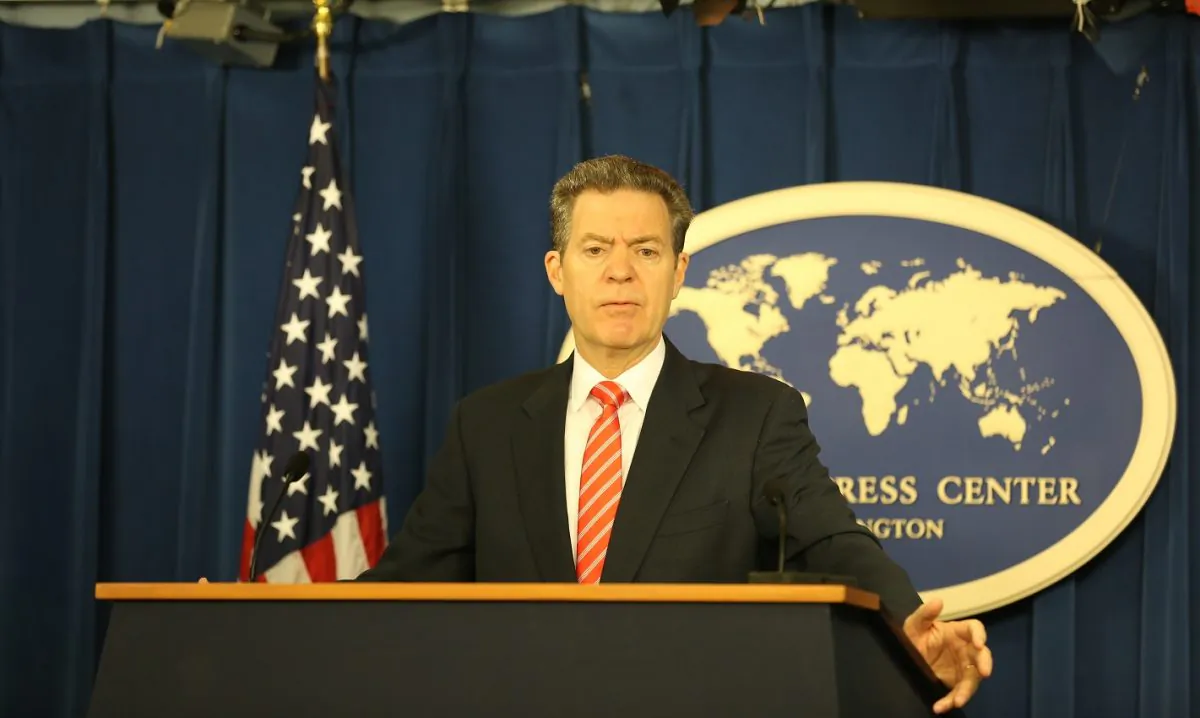 U.S. Ambassador at Large for International Religious Freedom Samuel D. Brownback speaks to celebrate International Religious Freedom Day, which commemorates the passage of the U.S. International Religious Freedom Act in 1998, at the Foreign Press Center in Washington on Oct. 25, 2018. (Jennifer Zeng/The Epoch Times)