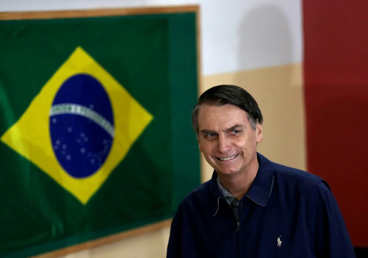 Jair Bolsonaro, lawmaker and presidential candidate of the Social Liberal Party (PSL), arrives to cast his vote in Rio de Janeiro, Brazil, on Oct. 7, 2018. (Ricardo Morales/Reuters)