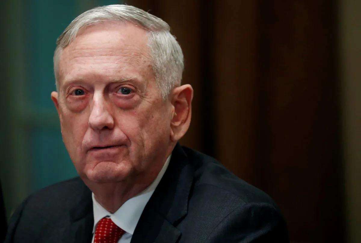 Defense Secretary James Mattis listens as President Donald Trump (not pictured) speaks to the news media while gathering for a briefing from his senior military leaders in the Cabinet Room at the White House in Washington, U.S., Oct. 23, 2018. (Leah Millis/Reuters)