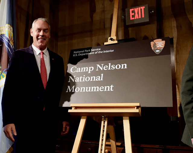 Secretary of the Interior Ryan Zinke at Camp Nelson, Kentucky on Oct. 27, 2018. (Tami Heilemann/Department of the Interior)