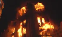 Fire Engulfs Historic Building in Peru