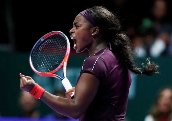 Sloane Stephens reacts singles final