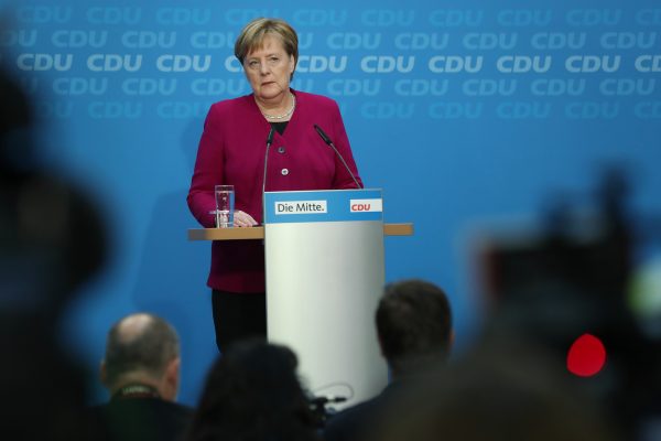 German Chancellor Angela Merkel speaks