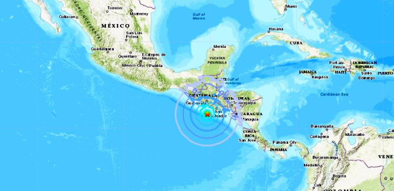 usgs reports on earthquake in el salvador