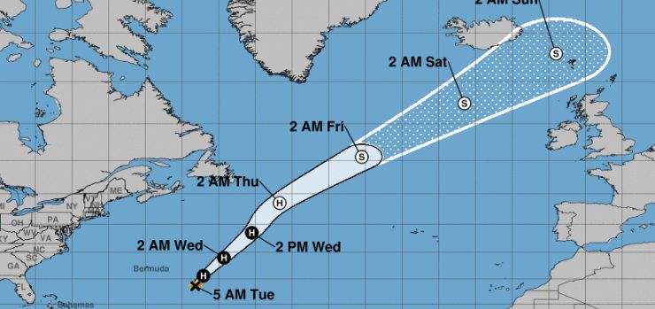 hurricane oscar path in atlantic