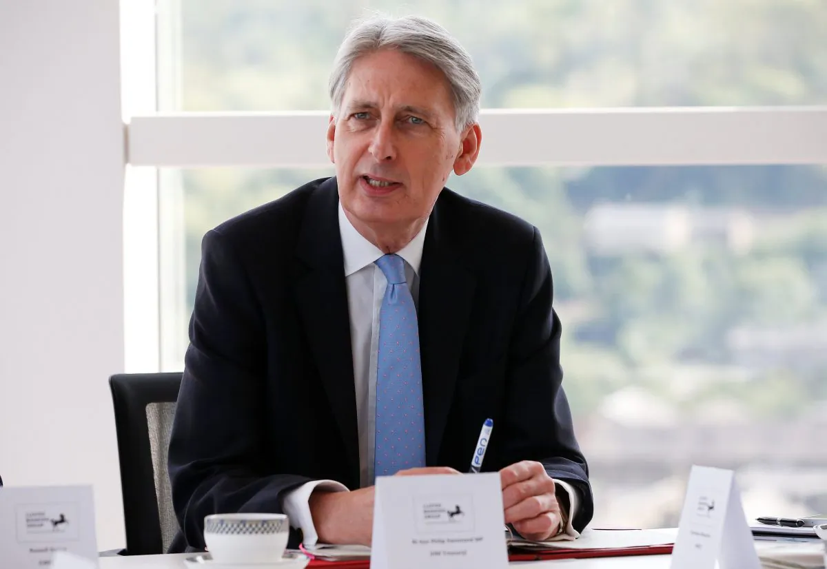 Britain's Chancellor of the Exchequer Philip Hammond pictured in Halifax, England on May 17, 2018. (Craig Brough/WPA Pool/Getty Images)