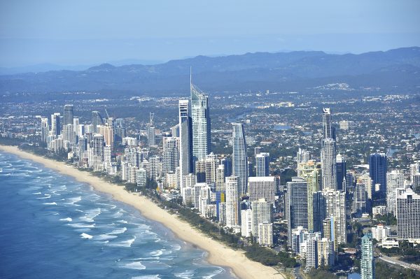 An aerial view of Gold Coast, Australia.