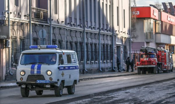 Russian police car fire engines