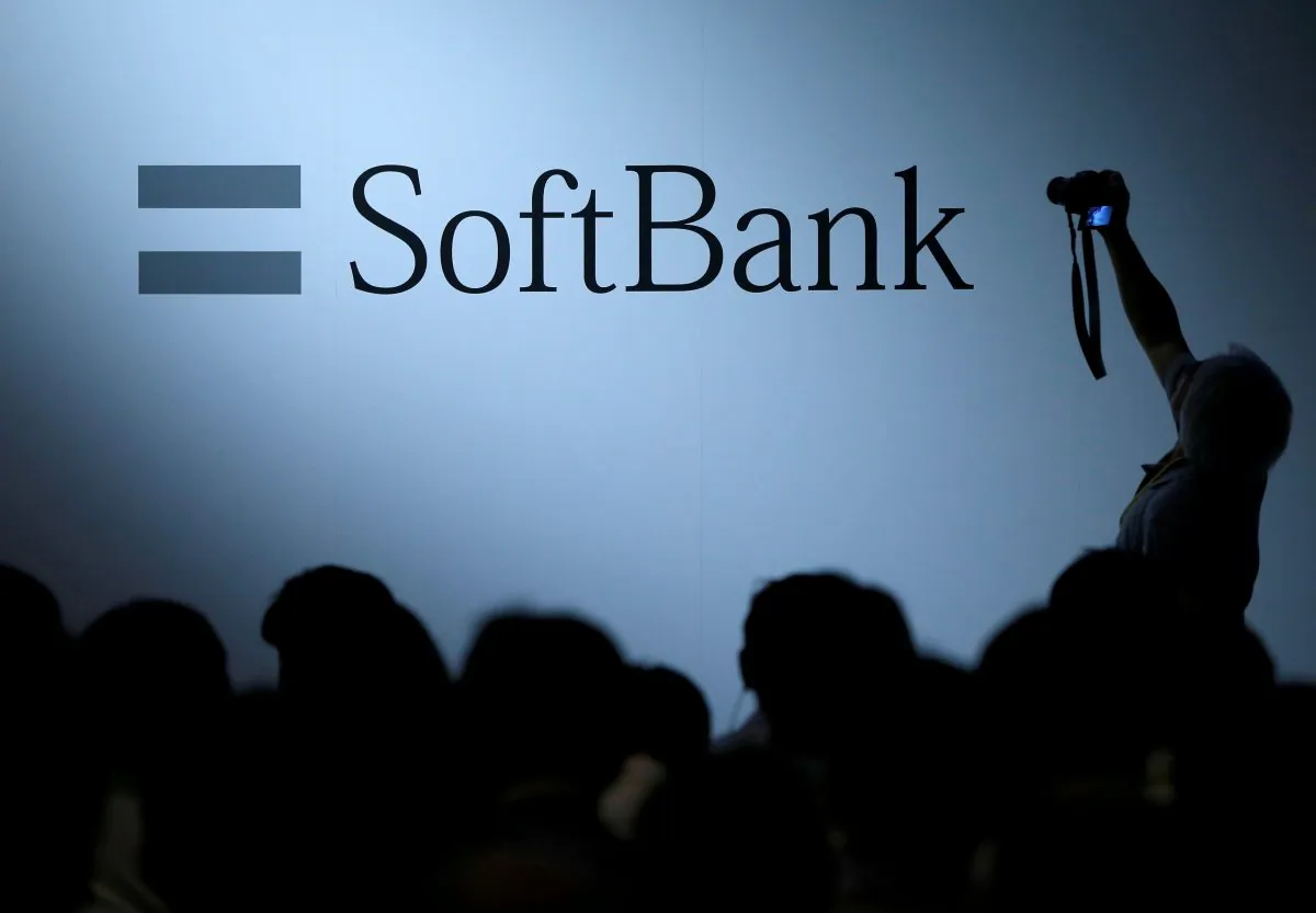 The logo of SoftBank Group Corp. is displayed at SoftBank World 2017 conference in Tokyo on July 20, 2017. (Issei Kato/Reuters)